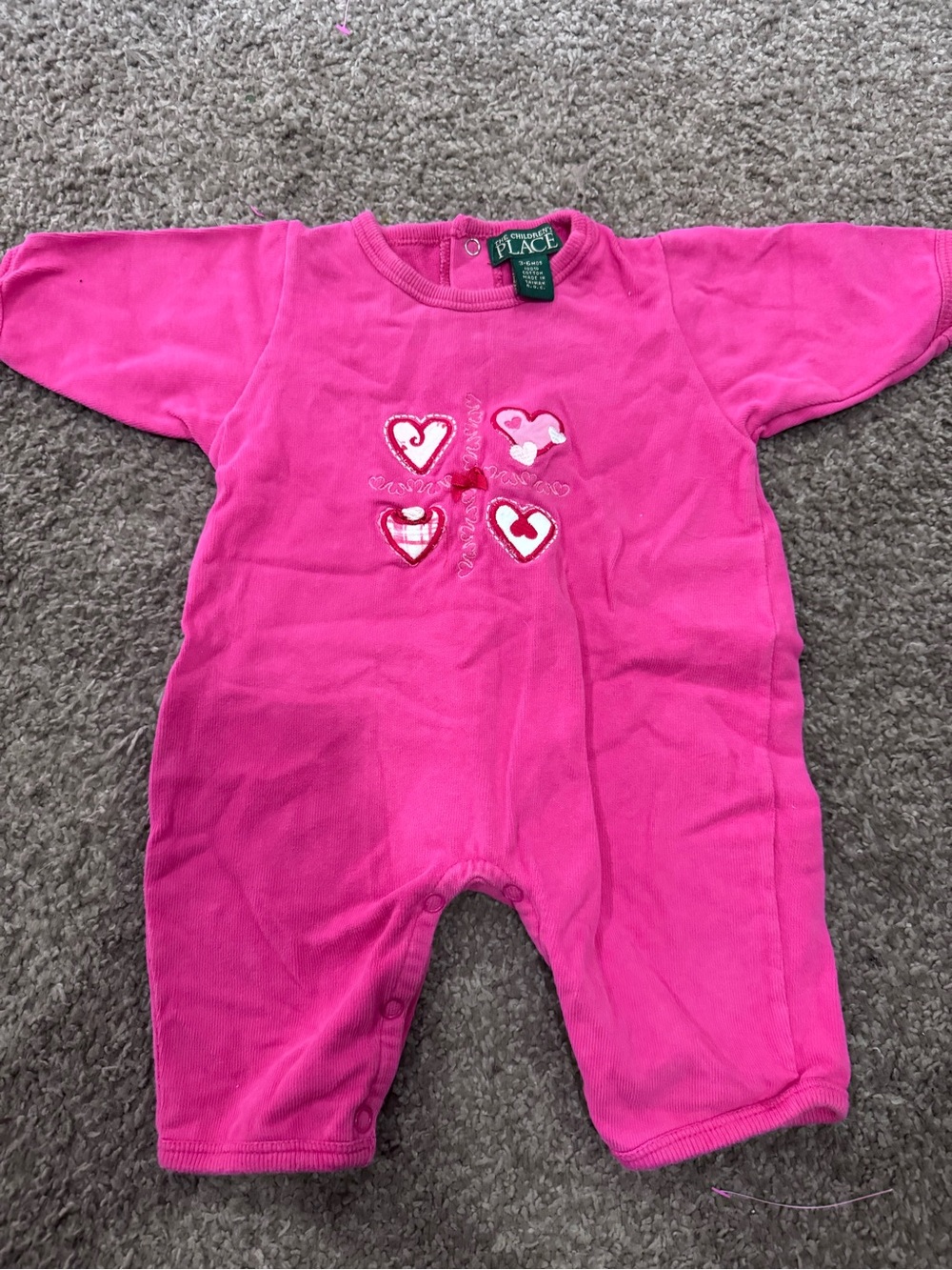 Vintage The Children's Place baby girl heart embroidered One-Piece romper